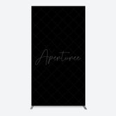 Aperturee - Aperturee Elegant Solid Color Black Theme Party Rectangle Backdrop
